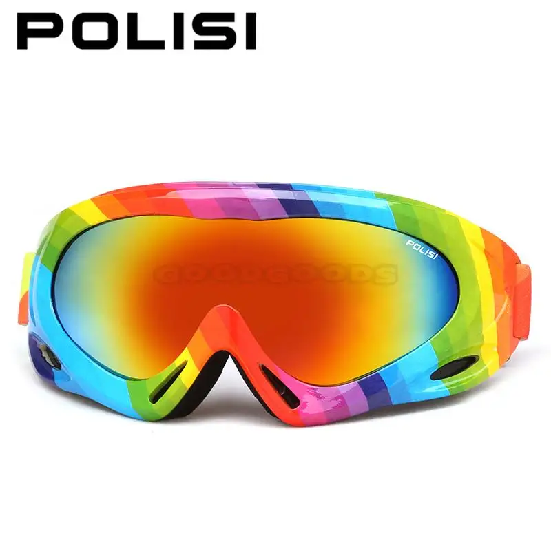 POLISI мужские и женские лыжные очки ветрозащитные UV400 для катания на лыжах