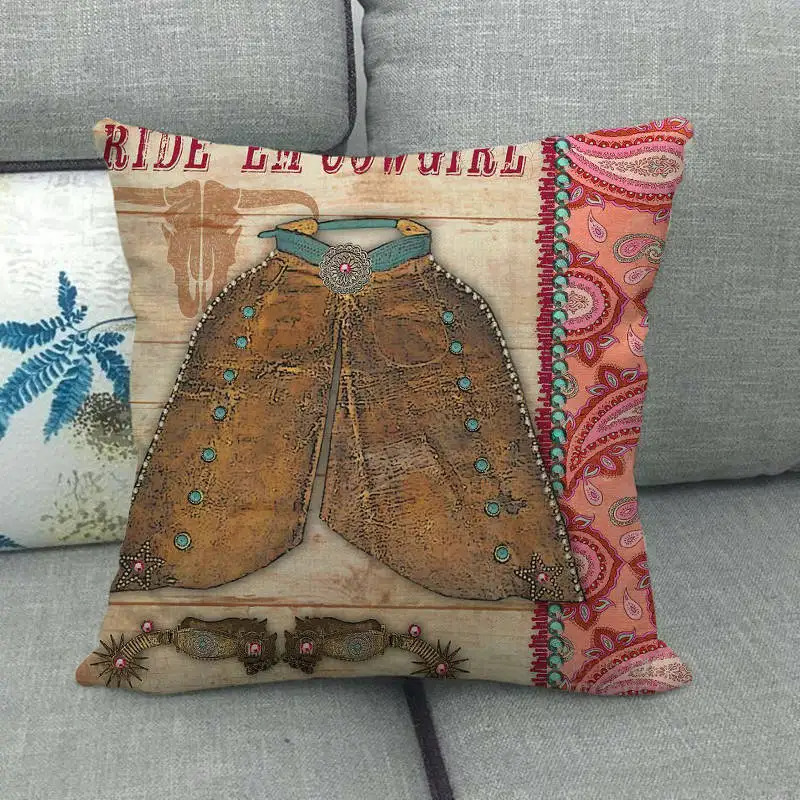 45 см* 45 см ковбойская дизайнерская льняная/хлопковая наволочка для дивана, наволочка для подушки, декоративная подушка для дома