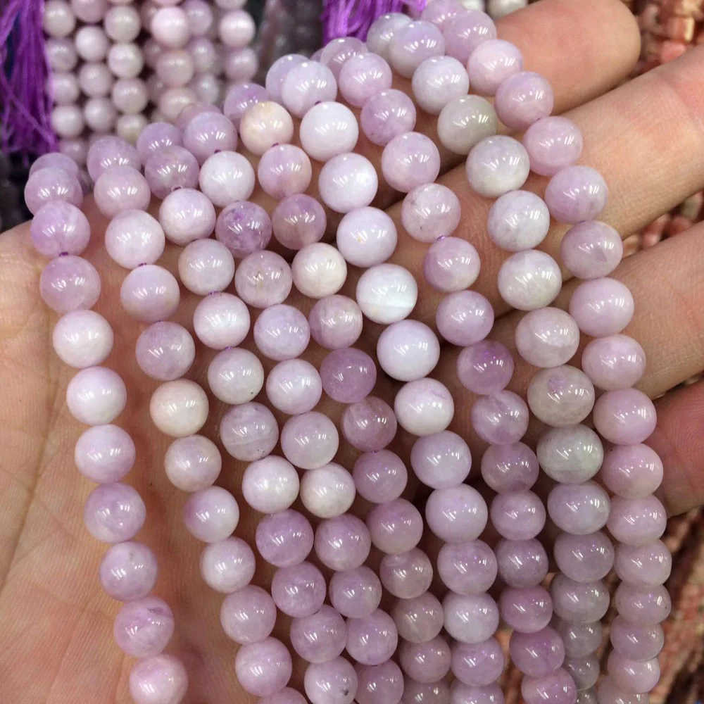 Бусины Из Натурального фиолетового камня Spodumene/Kunzite незакрепленные бусины из