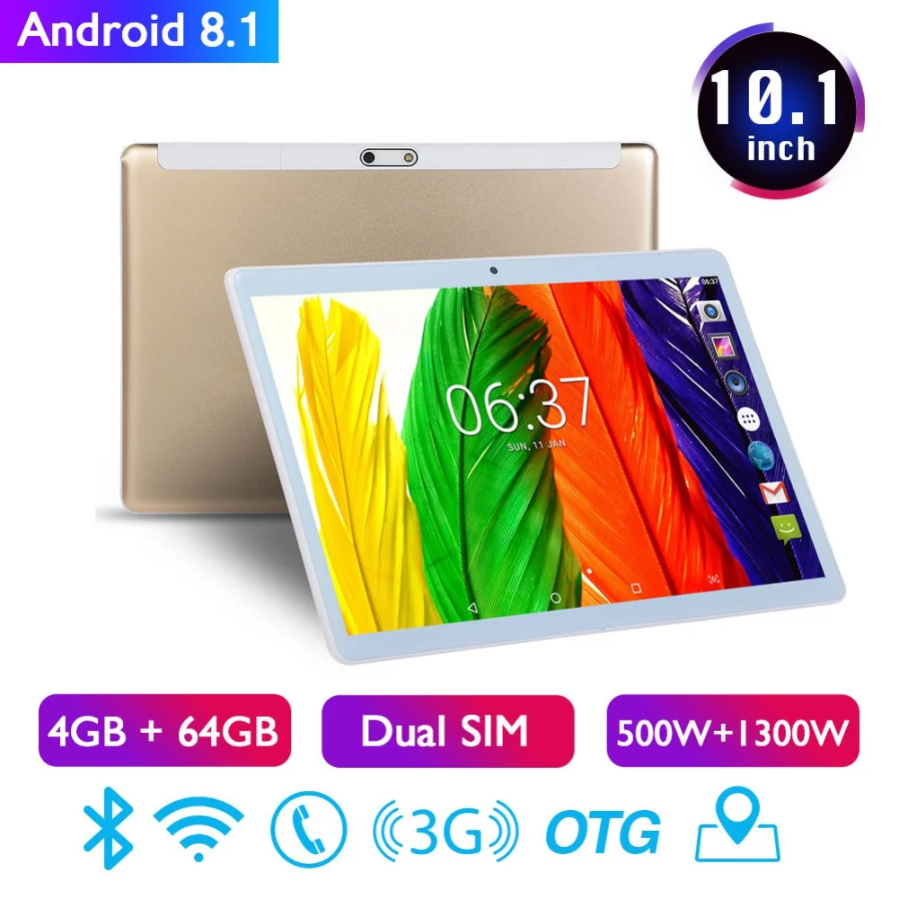 Планшет с 10 1 дюймовым дисплеем ОЗУ 4 Гб ПЗУ 64 ГБ Android 2 мя слотами для SIM