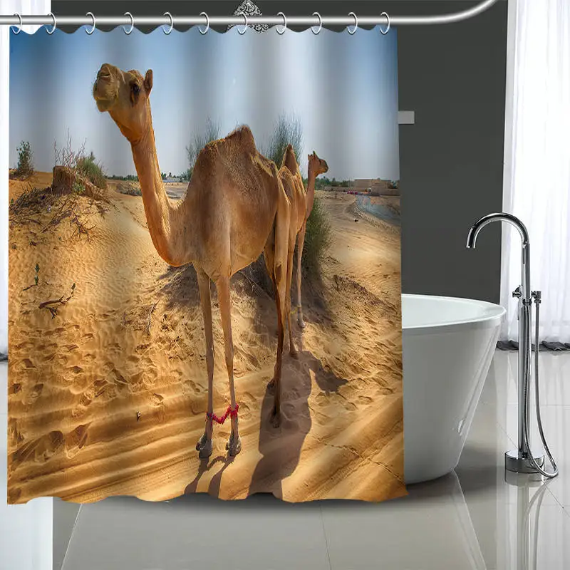 Новые занавески на верблюдах из полиэстера водонепроницаемая душевая занавеска