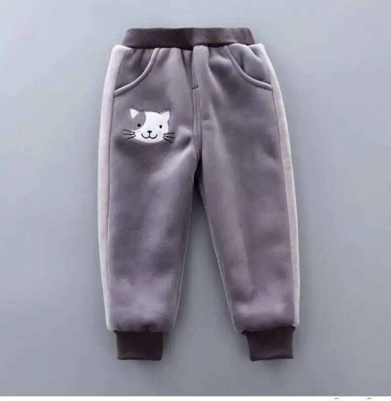 Baby Boys Girls Warm Set Winter Cartoon cat Kids Thickening Hooded Vest+Sweater+Pant Three-piece Sport Suits Children Clothing