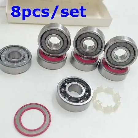 8pc reds bearing 8 шт. 608 красные подшипники для скутера 608 скейтборд роликовая доска подшипник красные 608 подшипник для Inline обувь для роликов Рыбная доска Спиннер игрушка - Цвет: 8pc reds bearing