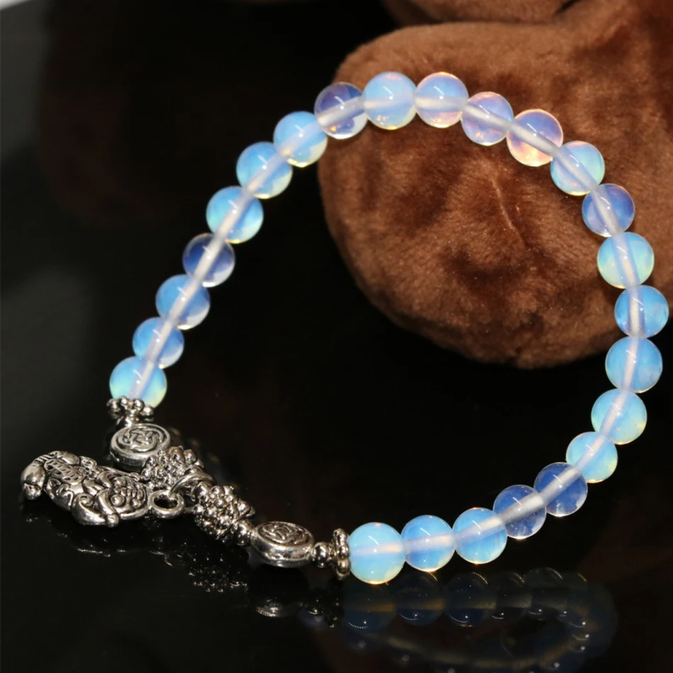 Бусины Из Белого опала и лунного камня 6 мм для вечерние стоятельного