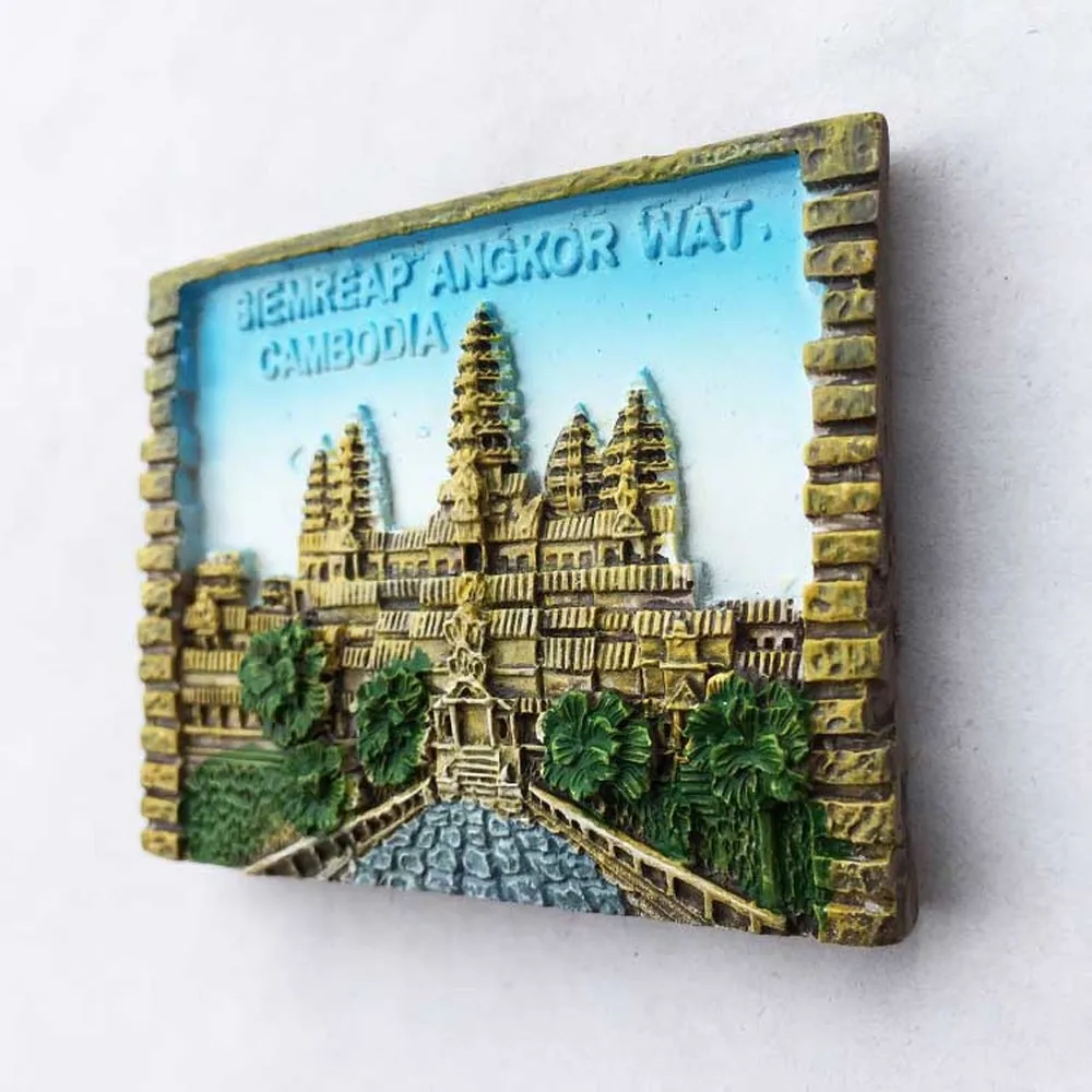BABELEMI Cambodia Siem Reap Angkor Wat Tourism Memorial Fridge Magnet 3D Sticker Travel Souvenir Decoration |