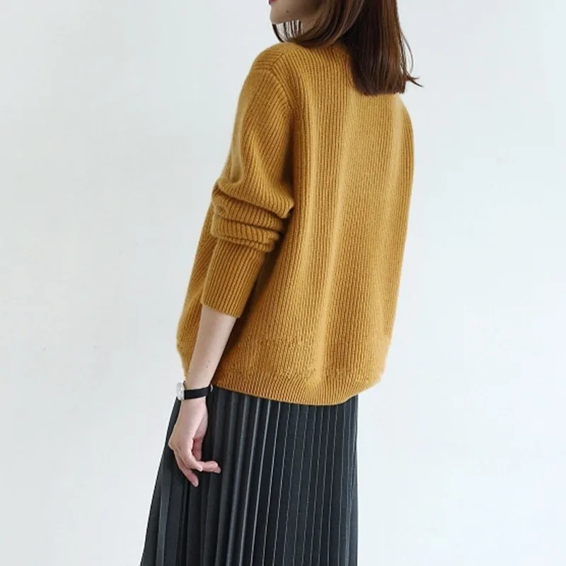 Gejas Ainyu autumn winter women sweaters fashion 2021 Cashmere sweater knitted Round neck pullover tops plus size | Женская одежда