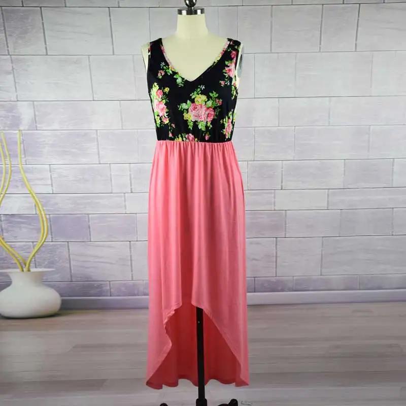 Mvupp для мамы и дочки Семейный комплект без рукавов Винтаж цветочным принтом