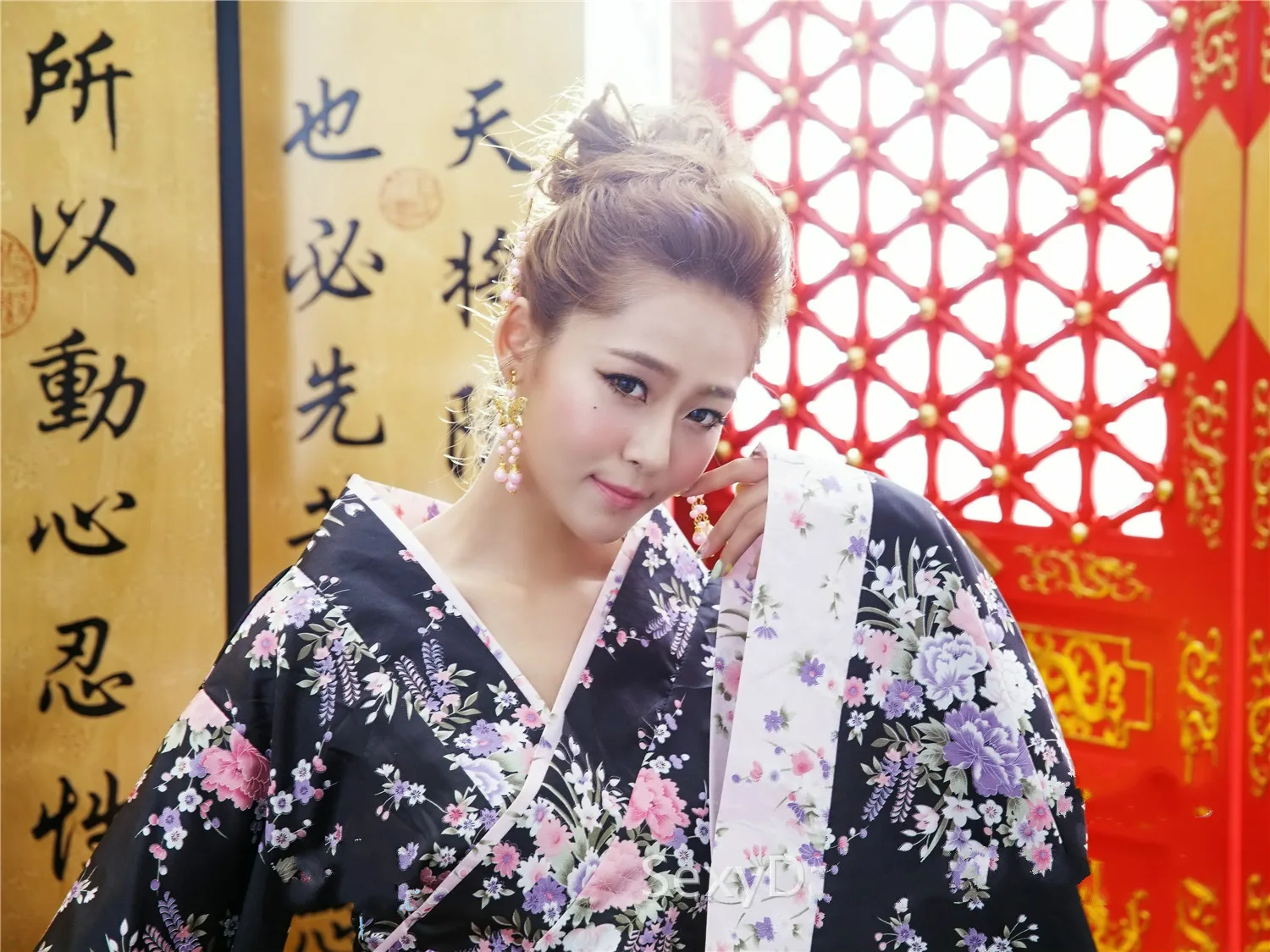 Японское кимоно винтажное Оригинальное традиционное шелковое юката платье с Obi