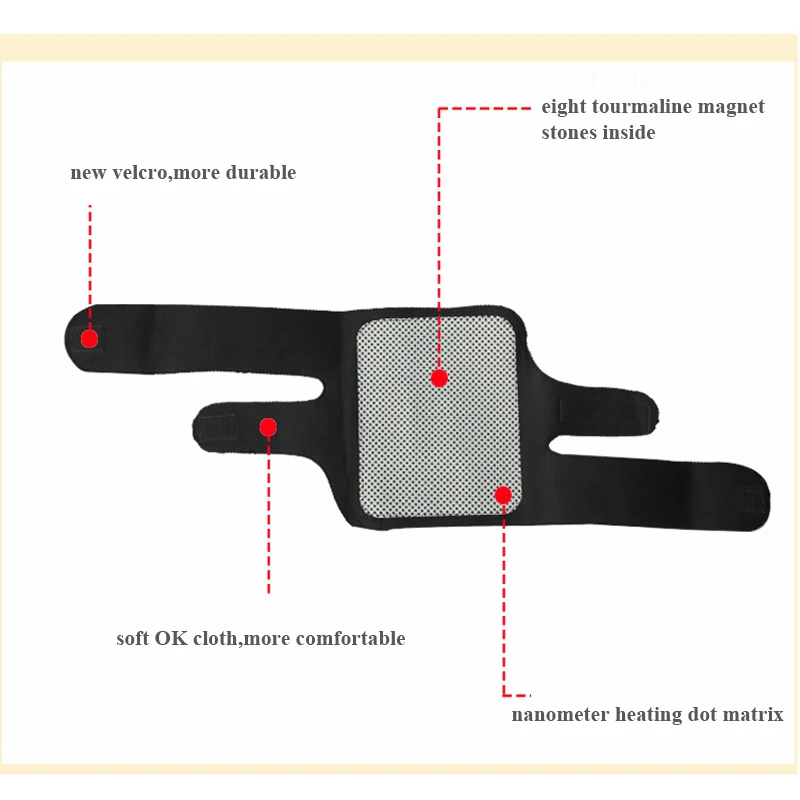 Турмалиновый магнит унисекс для терапии колена Поддержка коленной чашечки