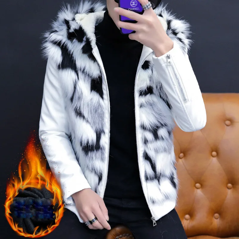 Мужское меховое пальто 2019 мужская хлопковая куртка с капюшоном зимнее хлопковое