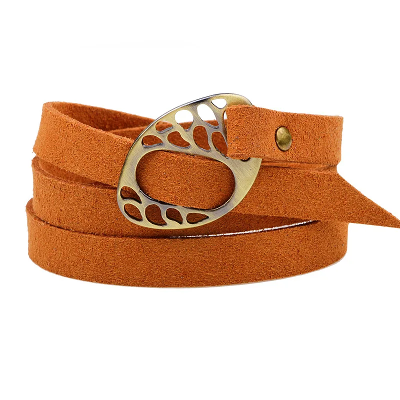 F &amp U винтажный геометрический полый крючок с длинной полоской из коровьей кожи