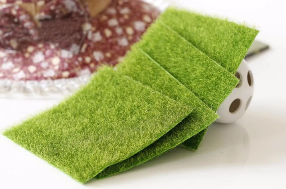 

5pcs/lot 30*30cm Square Artificial Green Grass Moss For Moss Terrarium Home Desktop Decor/Crafts/Bonsai/Doll House/Miniatures