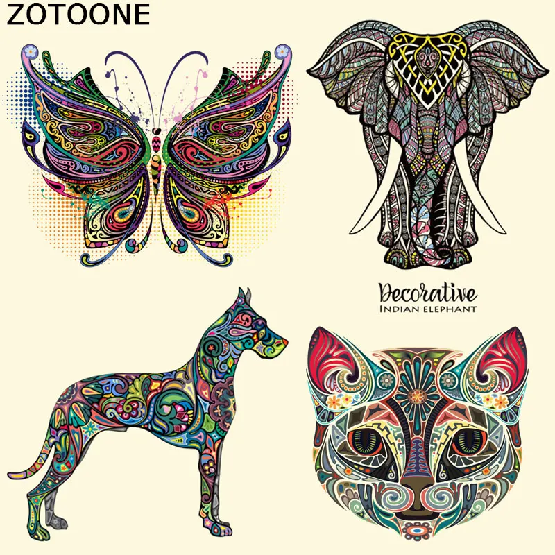 Цветные нашивки ZOTOONE в виде слона с животными утюгом для одежды аксессуары сделай