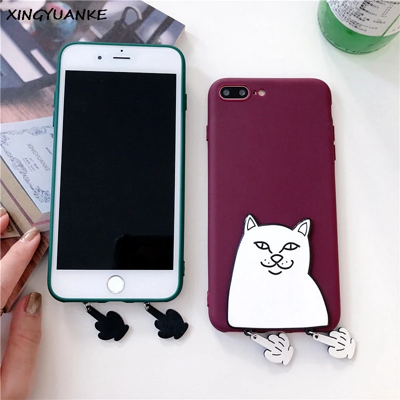 XINGYUANKE 3D мультфильм чехол для huawei P8 Lite 2017 Cute средний палец кошка Coque Honor 8 на Чехол
