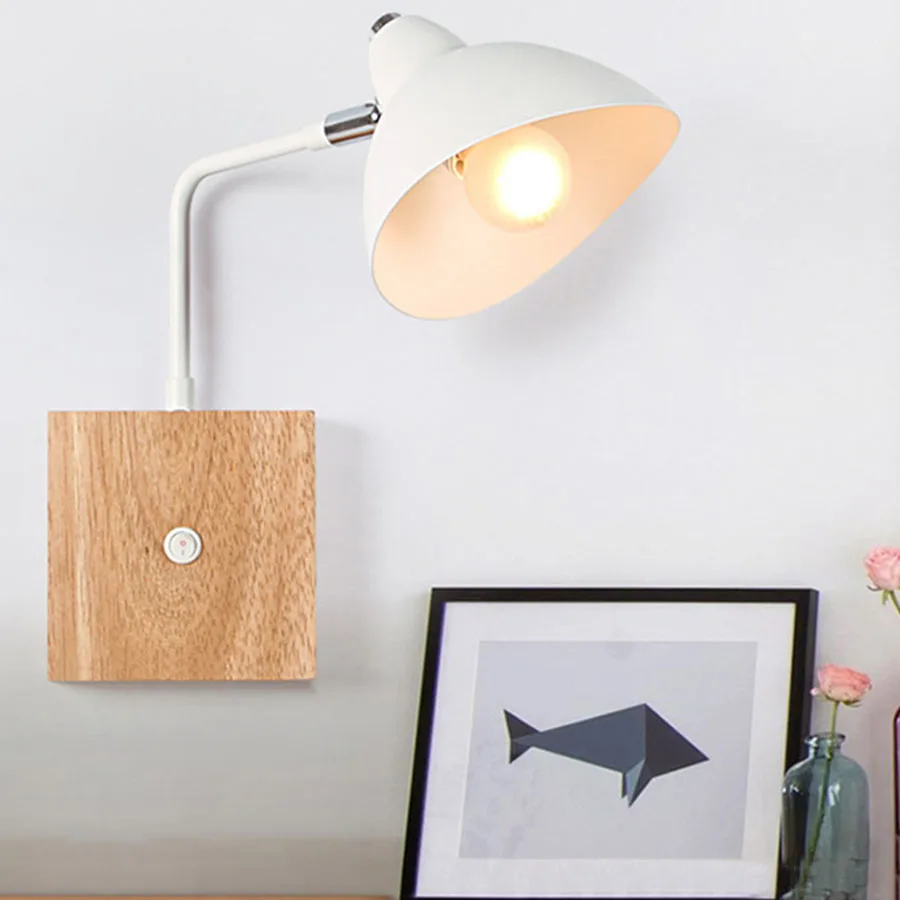 Современная Деревянная светодиодная прикроватная настенная лампа BEIAIDI с