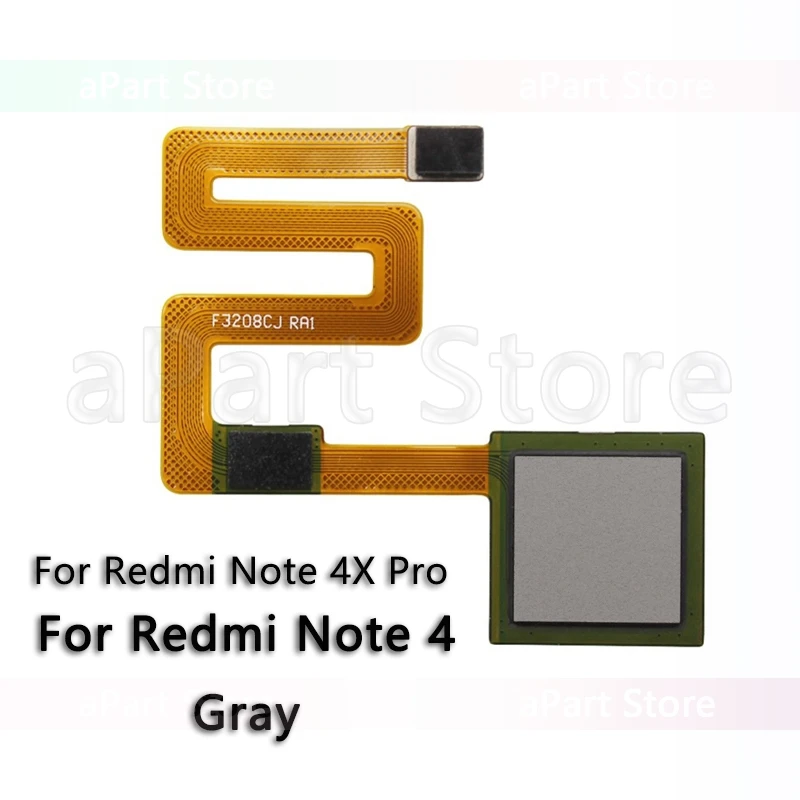 Note4 Gray Для Xiaomi Redmi Note 4 4x Global Pro оригинальная задняя кнопка домой датчик отпечатков пальцев гибкий кабель для телефона запчасти - Цвет: Note4 Gray