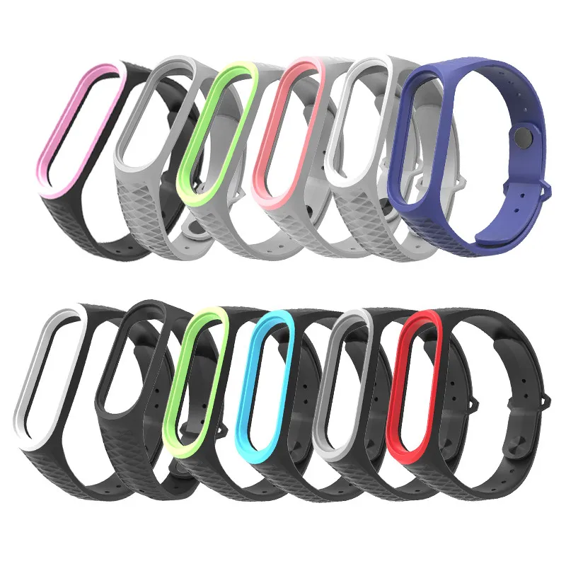 Прямая поставка 10 шт. для mi Band 4 xiaomi ремешок два цвета ремешок для xiaomi mi band 3 и оба для mi band 4