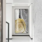 Абстрактная светло-Золотая Картина на холсте, черно-белые плакаты и принты, современный декор, настенные картины для гостиной, прохода