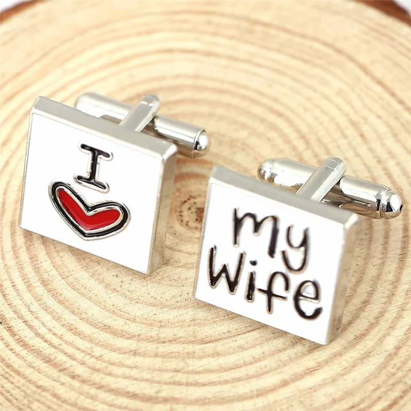Запонки мужские с надписью I Love My Wife 12 пар/Лот | Украшения и аксессуары