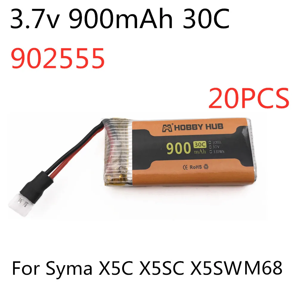 Аккумулятор lipo высокой емкости 3 7 в 900 мАч 30C для Syma X5 X5C 1 X5S X5SC X5SW Mjx X708W V931 H5C