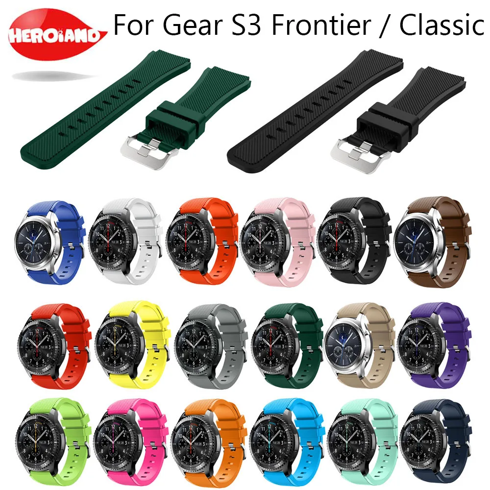 

Ремешок для часов Gear S3 Frontier /Classic, мягкий силиконовый сменный Браслет для часов Samsung Gear S3 Band, 22 мм