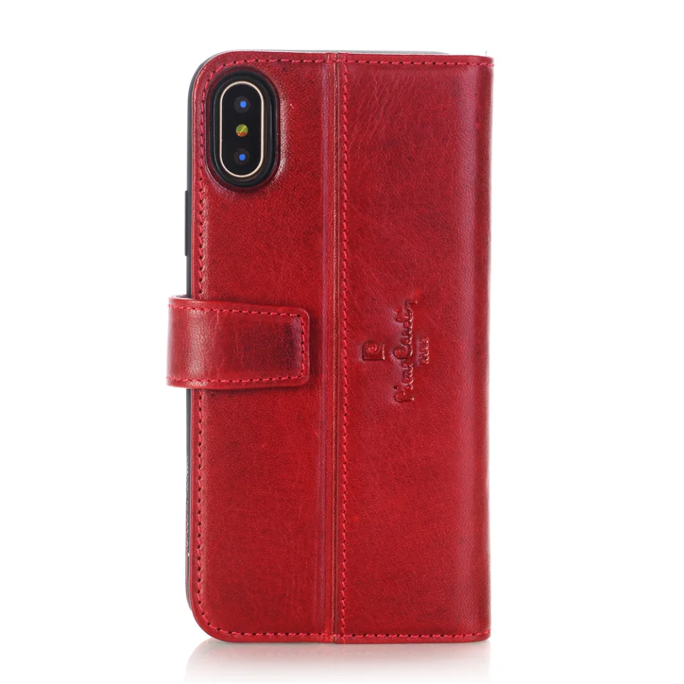 Чехол Pierre Cardin из натуральной кожи для iPhone X, чехол-книжка с магнитной застежкой, чехол-подставка, кошелек, держатель для карт, чехол для iPhone X