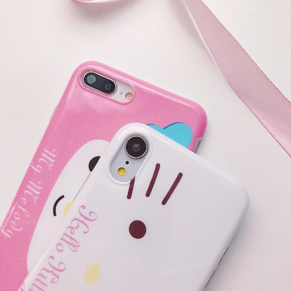 Милый чехол для телефона с героями мультфильмов My Melody iPhone X 6 6s 7 8 Plus чехлы XS XR Max
