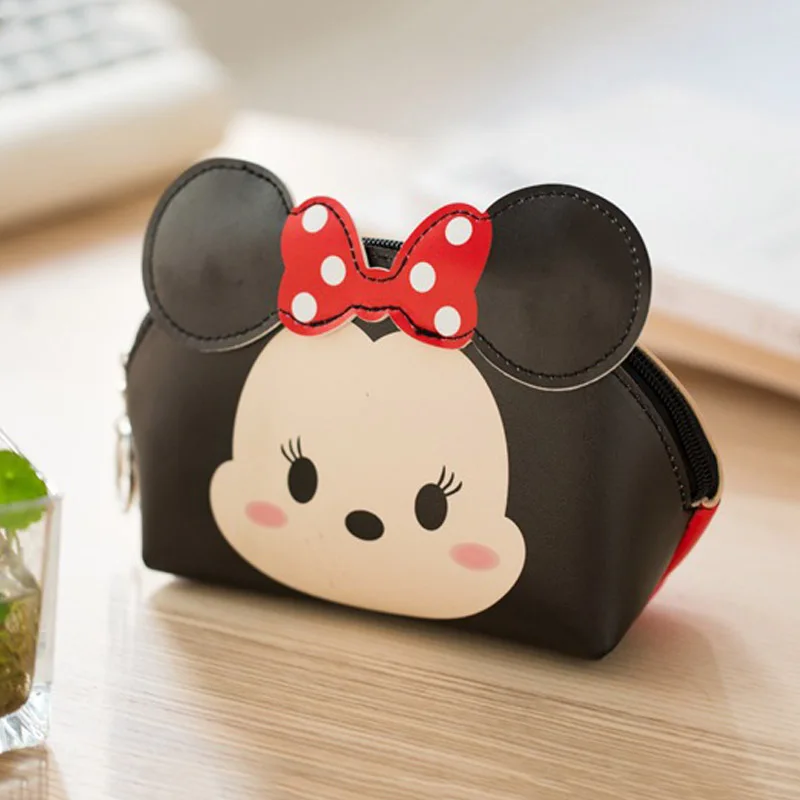 Minnie Дисней мультфильм портативный кошелек милый Ститч Винни Пух Микки Маус для женщин многофункциональный хранения Макияж Монета Сумка Игрушки для девочек - Цвет: Minnie