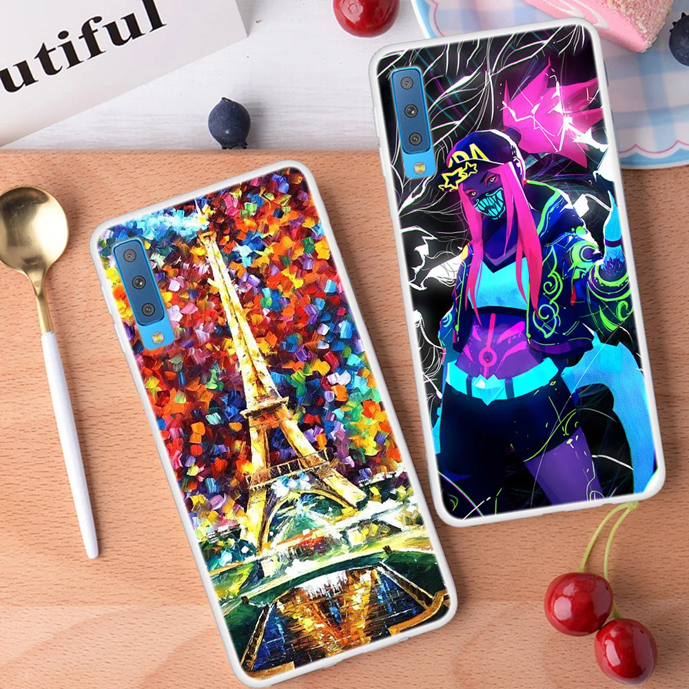 Чехол для Samsung Galaxy A7 2018 A750 Мягкая силиконовая задняя крышка SM-A750 ТПУ чехол