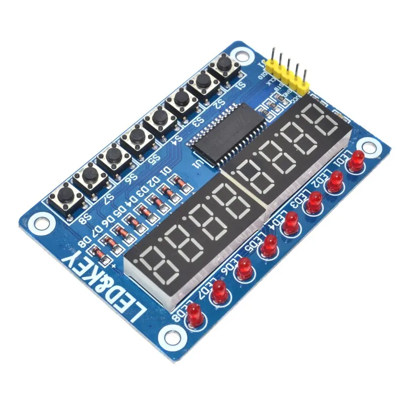 TM1638 модуль ключ Дисплей светодиодной лампой для AVR Arduino 8 бит цифровой светодиодный трубчатая лампа 8-Bit WAVGAT