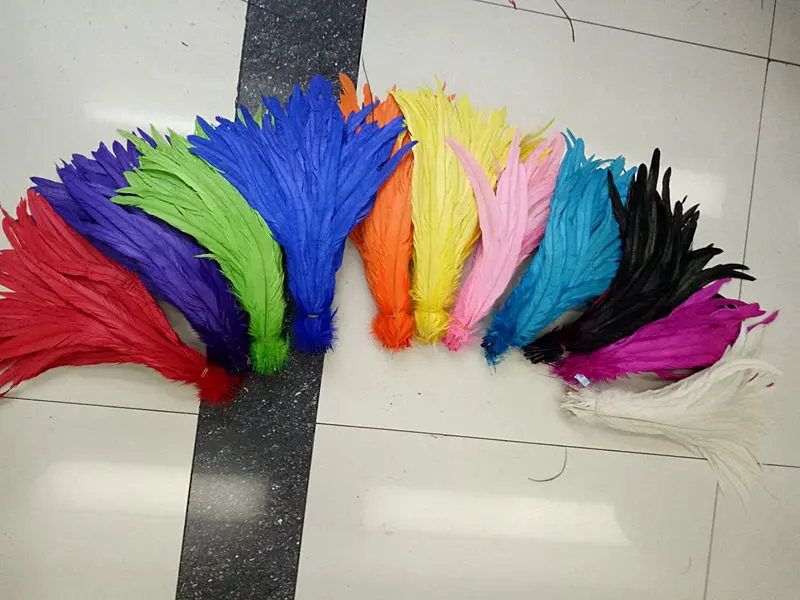 10pcs28-35cm / 12-14inch Natural sapphire Rooster Tail Feather Accessories for Ornament | Хобби и рукоделие