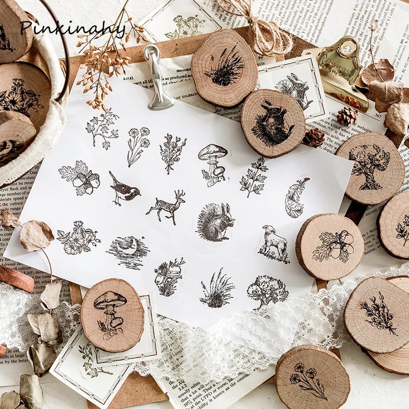 Ретро лес животное гриб листья украшения штамп деревянные и резиновые штампы для