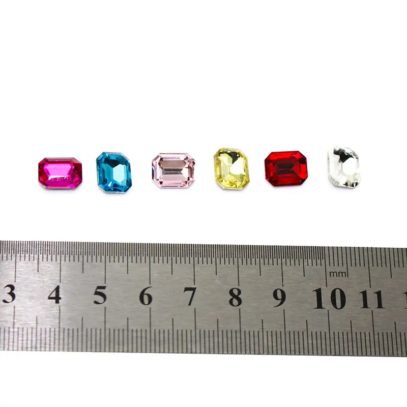 50 шт./лот разноцветные стеклянные хрустальные стразы прямоугольные Необычные