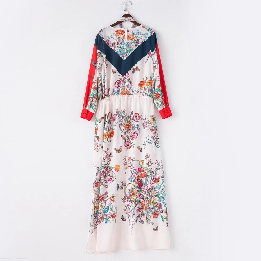 AELESEEN Boho дизайнерское платье XXL 2019 весна лето Morning Glory Цветочное с бантом и разрезом