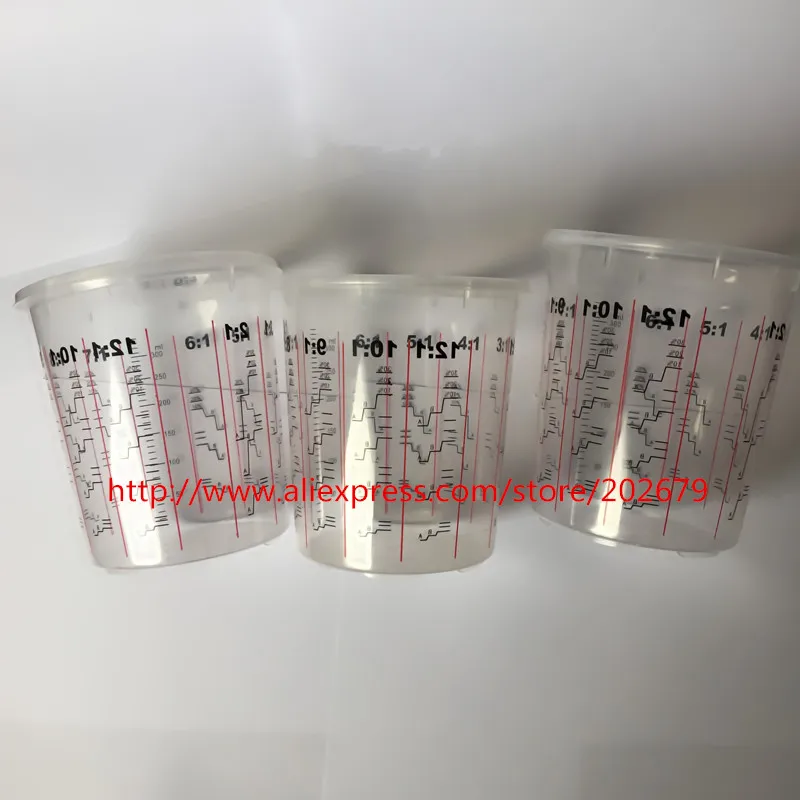 400 мл пластиковая прозрачная чашка Одноразовая Краски весы PP с крышкой чаша для
