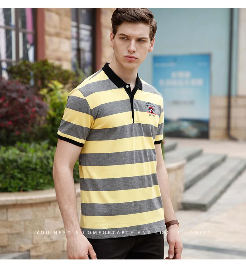 Мужская рубашка-поло летняя повседневная из 95% хлопка с коротким рукавом против