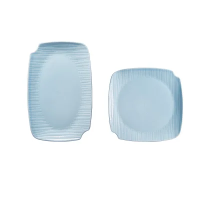 Посуда и тарелки керамическая глазурь каменный узор Солер твердый прямоугольник