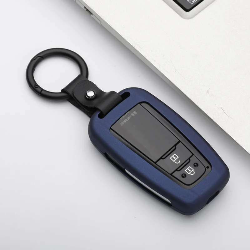 Zinc Alloy Classic Car Key Case Cover For Toyota CHR C-HR Prado Camry CHR Prius Corolla Auto Key Shell Keychain - Название цвета: E blue