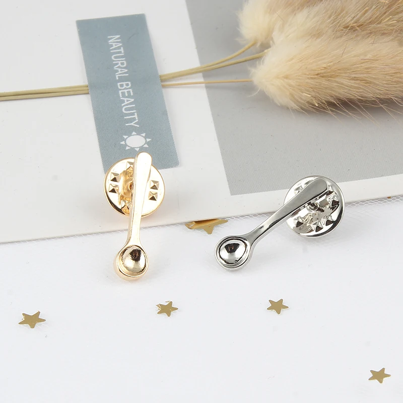 Модная брошь в виде маленькой кофейной ложки 3 цвета женская и детская креативная
