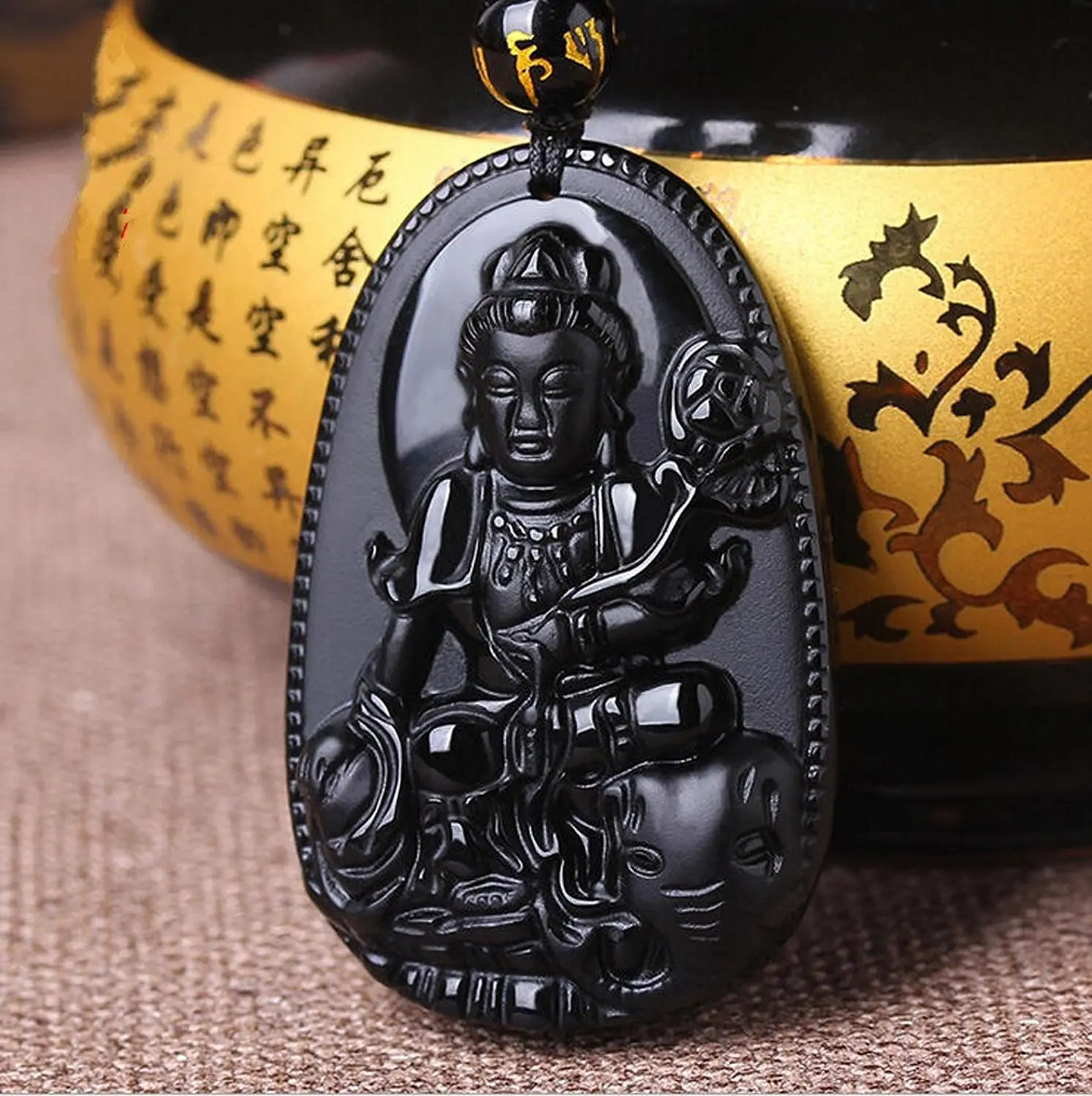 Koraba изящное ювелирное изделие C1lint7785631 обсидиан Samantabhadra Bodhisattva Сидящий слон мир