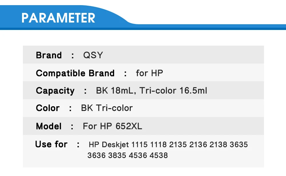CMYK Supplies 652XL цвет сменный картридж для принтера для hp 652 XL для hp с чернилами hp Deskjet 1115 1118 2135 2136 2138 3635 3636 3835 4535