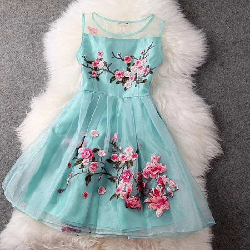 woman party dress 2018 new High quality summer embroidery Retro clothing Slim elegant Flower Dress XL XXXL free shipping dresses | Женская