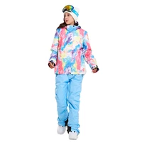 thick warm women ski suit waterproof windproof skiing and snowboarding jacket pants set female snow costumes winter outdoor wear