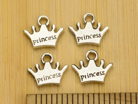 

200pcs charms imperial crown princess Alloy Pendants 10*13mm Antique silver Handmade Jewelry Making DIY European accessories
