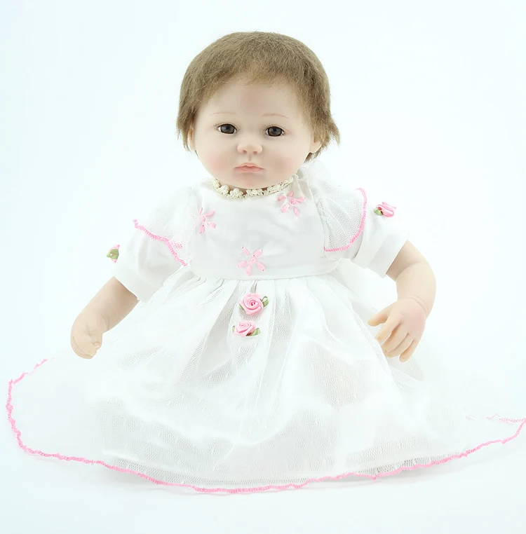 NPK 17 дюймов Мягкие силиконовые тела винил конечностей Reborn Baby обниматься кукла