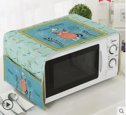 M Хлопок и лен СВЧ пылезащитный чехол с мешком масло для кухни пыли водонепроницаемый двойные карманы кухонные аксессуары - Цвет: M