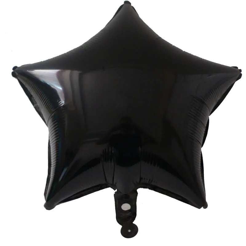 black star 5 шт., 18 дюймов, розовое золото, красная звезда, сердце, фольгированные шары, свадьба, любовь, гелий, надувной шар, день рождения, украшение, шар, детские подарки - Цвет: black star