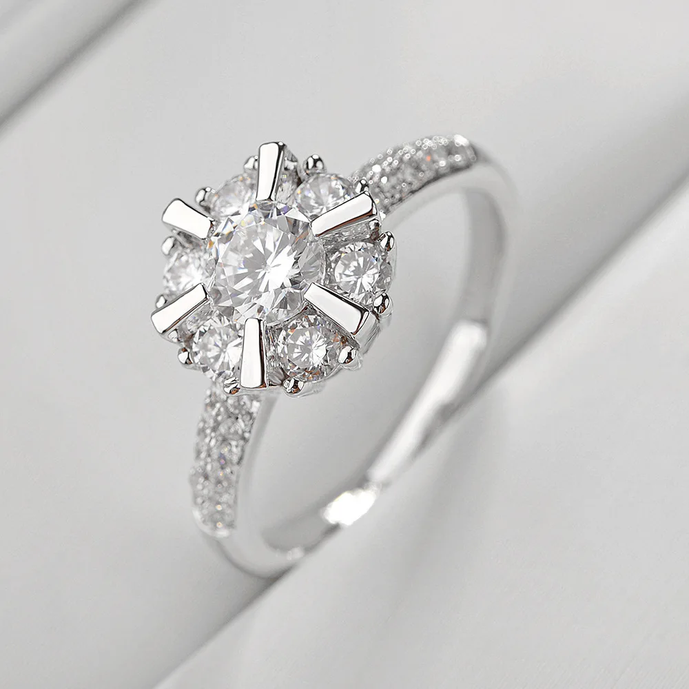 Женское кольцо из серебра 925 пробы с кристаллами|crystal silver ring|crystal swarovski ringcrystal rings |
