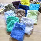 12 шт.партия, однотонные трусики для мальчиков хлопковое нижнее белье, шорты детские трусы шорты для мальчиков трусы с цветочным принтом для девочек