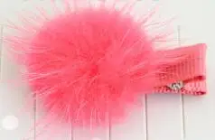 1Pcs Girls Hairpins with Small Fur Pompom Mini Ball Gripper Hairball Pom Hairclips Children Hair Clip Accessorie